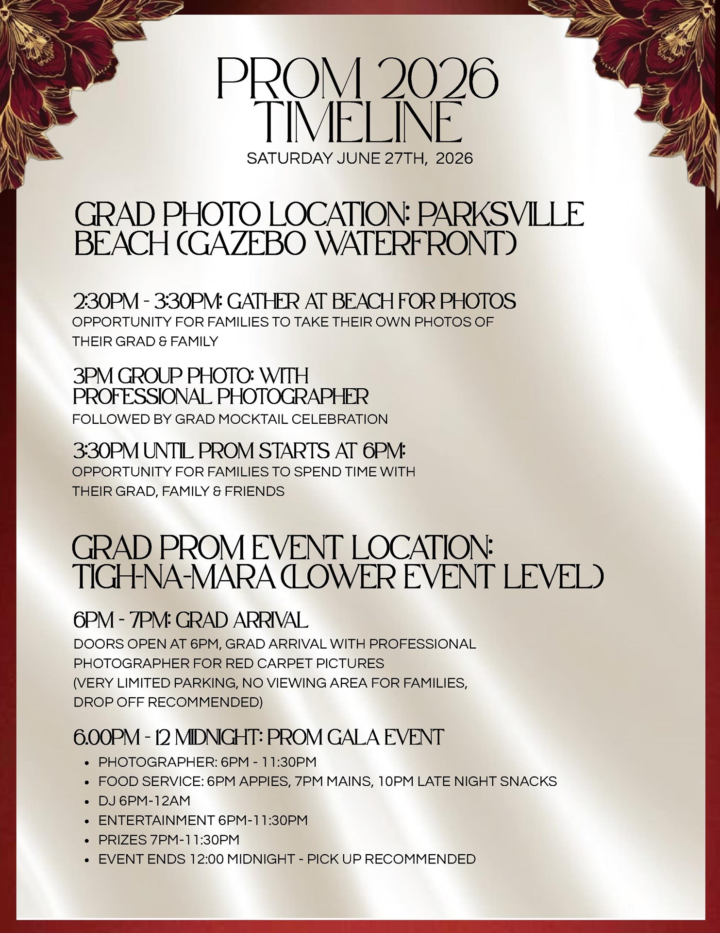 Prom 2026 Timeline