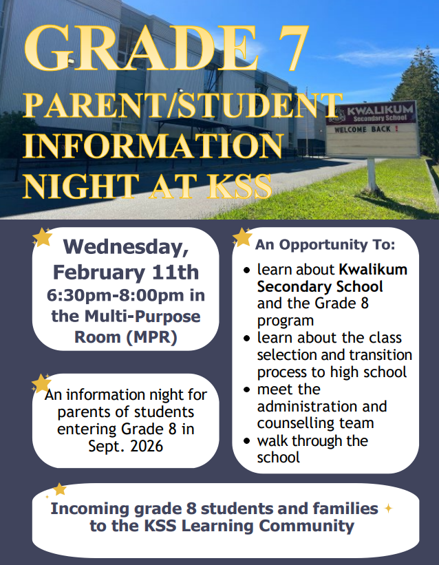 Grade 7 Open House at KSS
