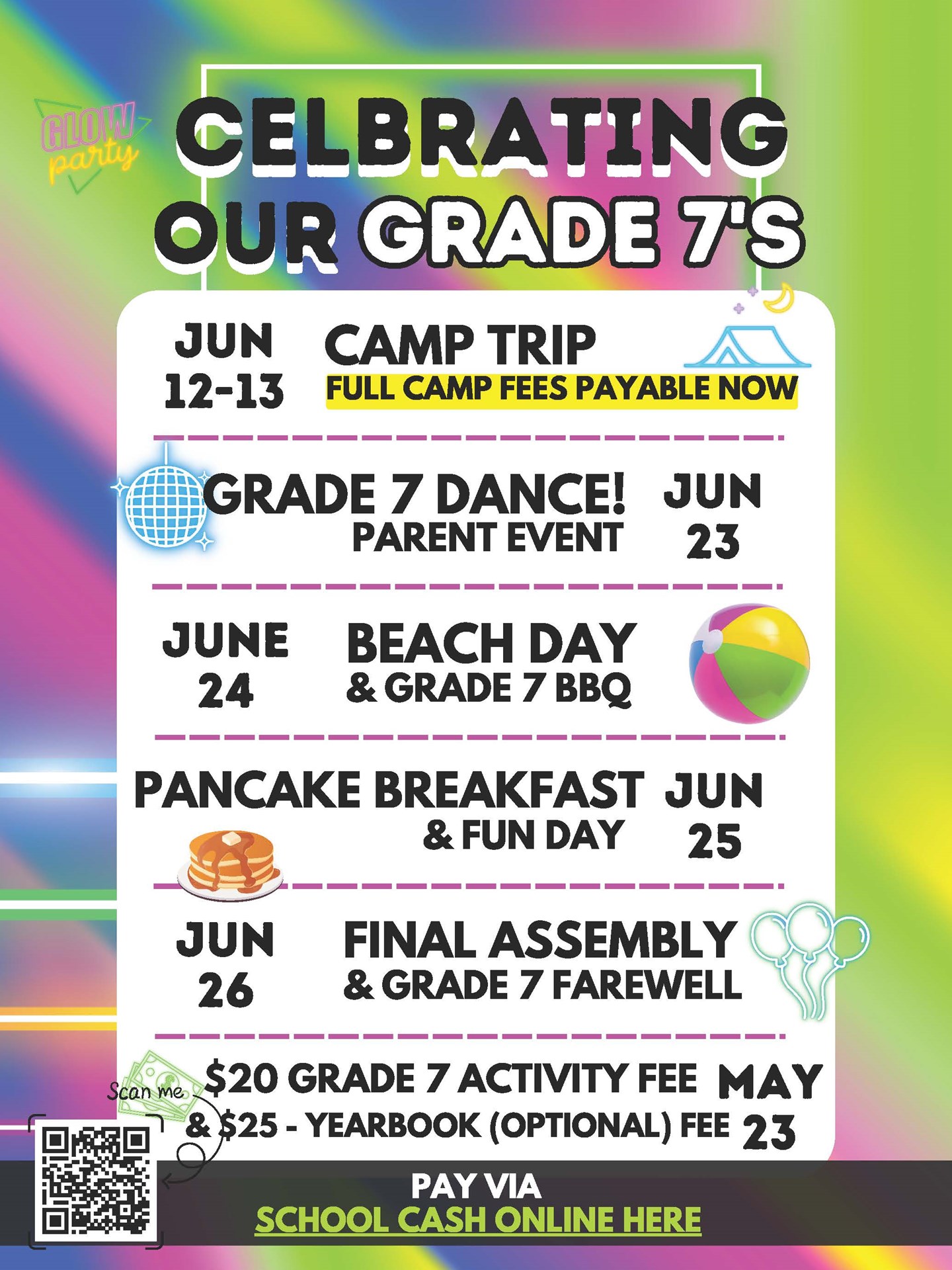 Grade 7 upcoming events